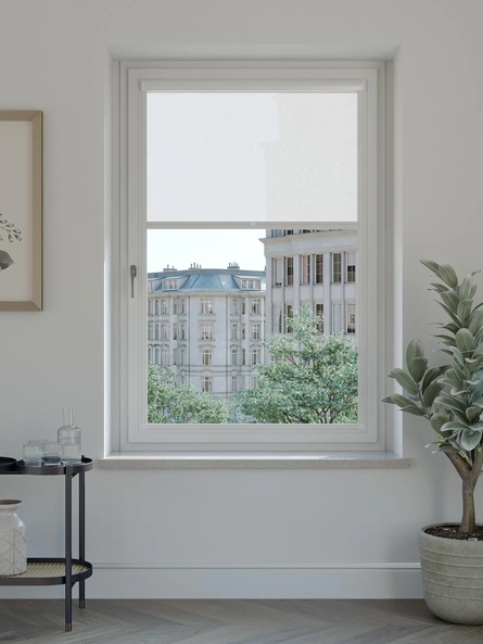 Tenda da vetro con cassonetto a molla Panorama Fit di Pronema