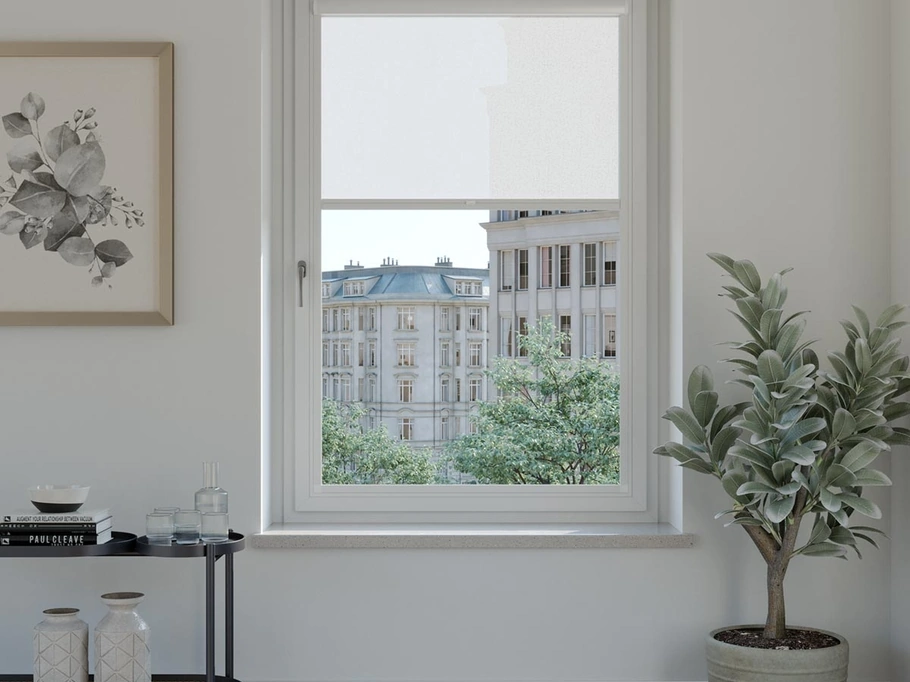 Tenda da vetro con cassonetto a molla Panorama Fit di Pronema