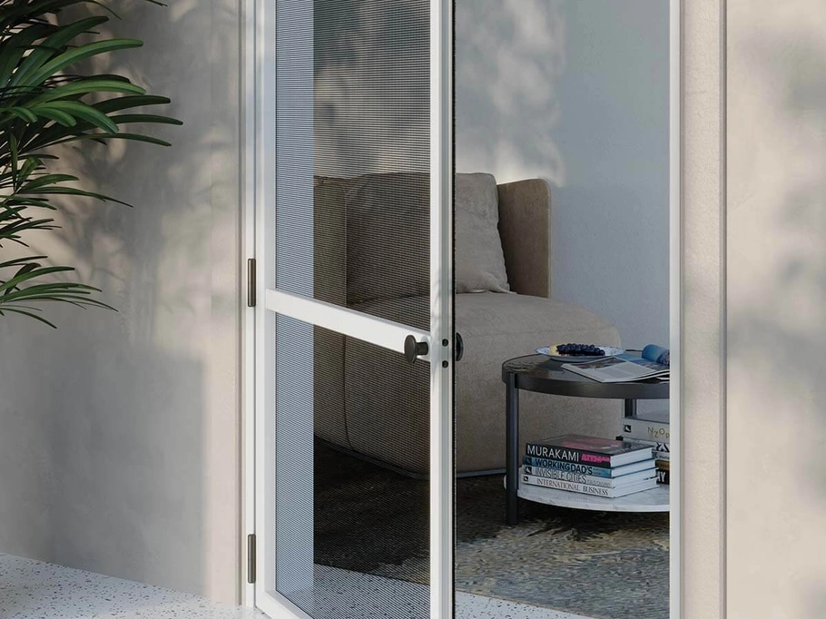 Zanzariera Battente a 1 anta large in alluminio con maniglia di Pronema