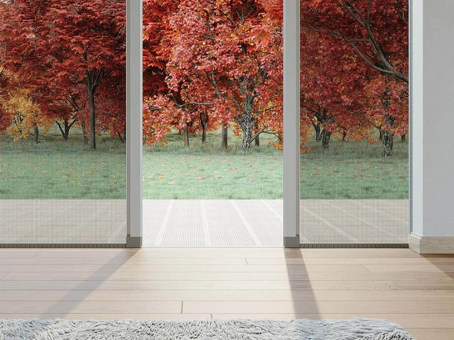 Zanzariera Soglia bassa a incasso laterale doppia anti cimice con carro di Pronema