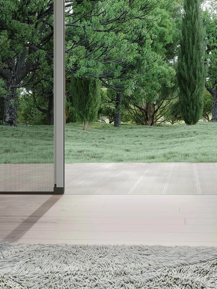 Zanzariera in alluminio a Soglia bassa laterale singola con carro di Pronema