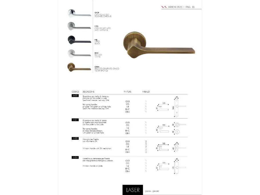 maniglia Laser di Arieni