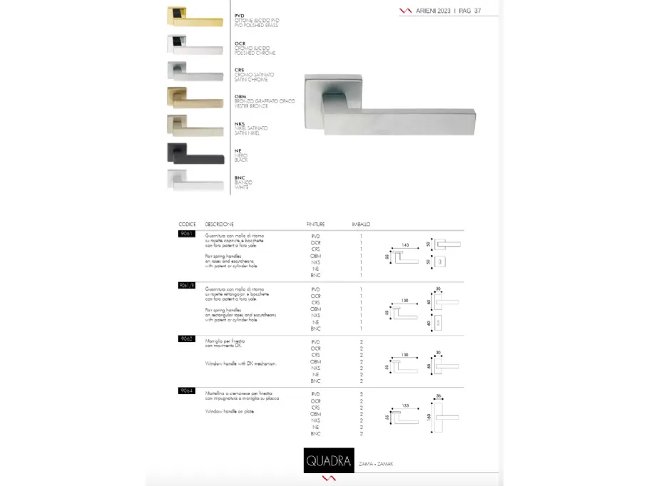 Maniglia Quadra di Arieni