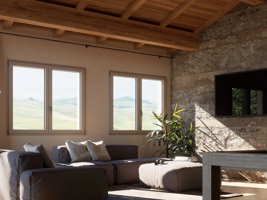 Finestra Linea 76 in pvc di Fossati Serramenti