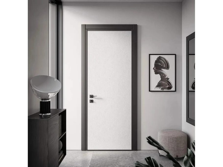 Porta blindata Mimetic Materik finitura Cemento Bianco di Gardesa