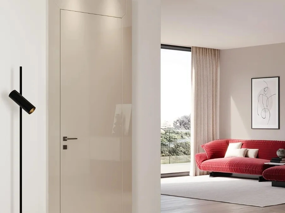 Porta per interni Aurea Slim in laccato Bianco lucido di Bertolotto