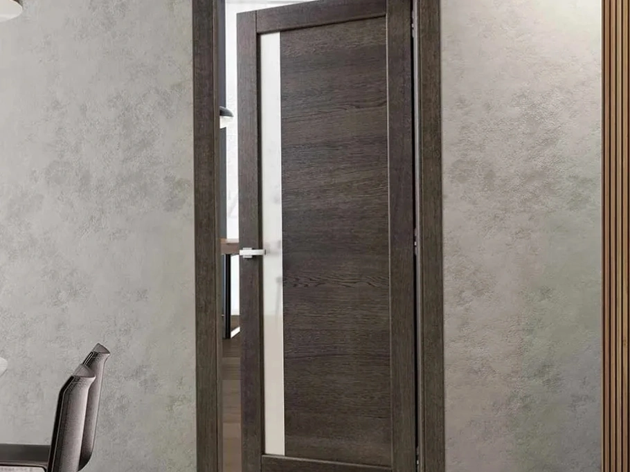 Porta per interni Baltimora New in legno di rovere gray di Bertolotto