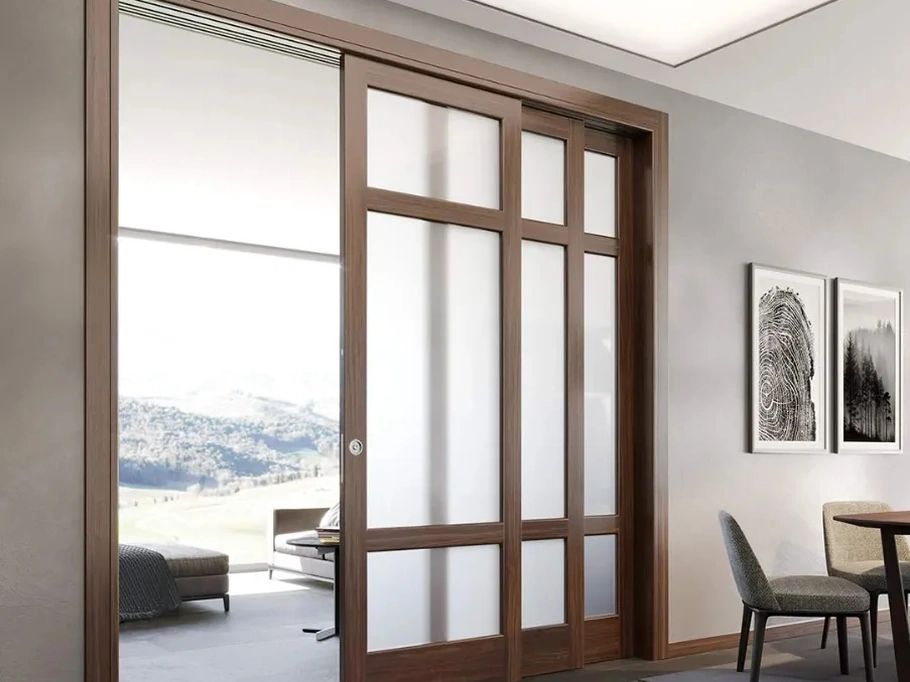 Porta scorrevole per interni Baltimora in noce Canyon Plana di Bertolotto