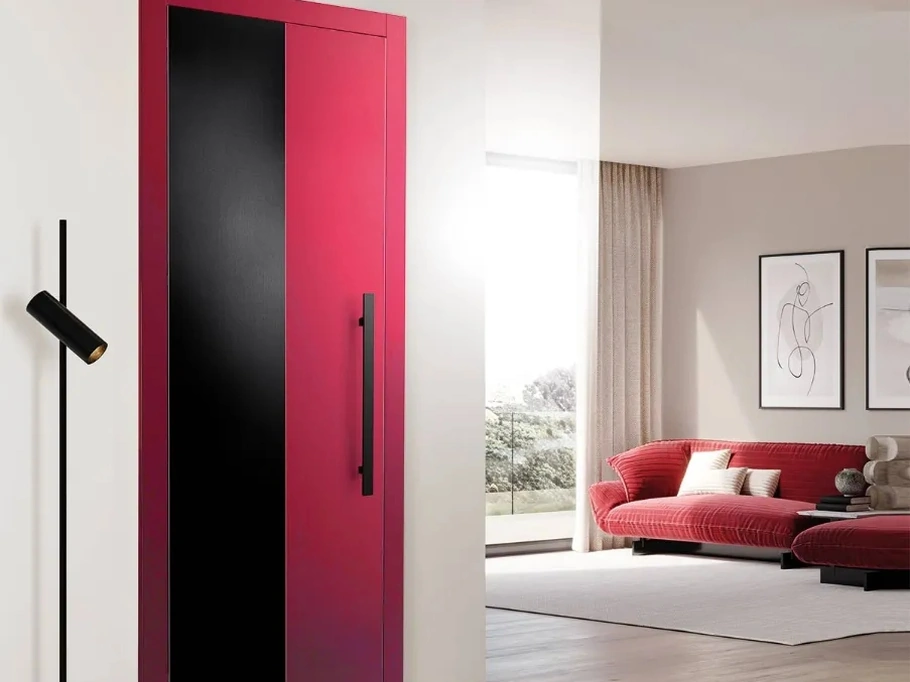 Porta per interni Fusion Thaiti con inserto in ceramica Filo Pece di Bertolotto