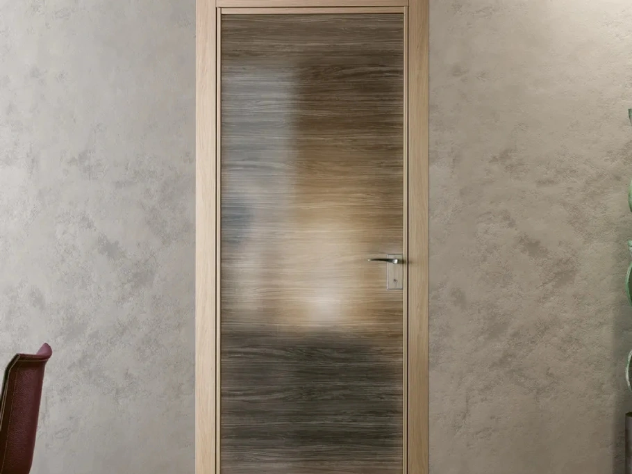 Porta battente per interni Grafite in laminato e vetro di Bertolotto