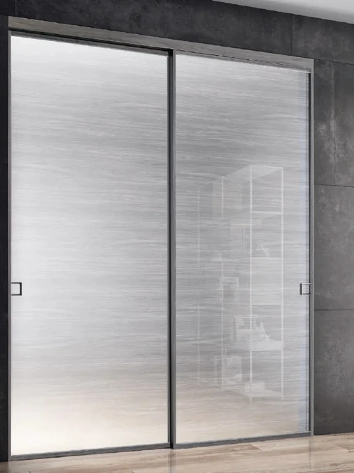 Porta scorrevole per interni Grafite in laminato e vetro di Bertolotto