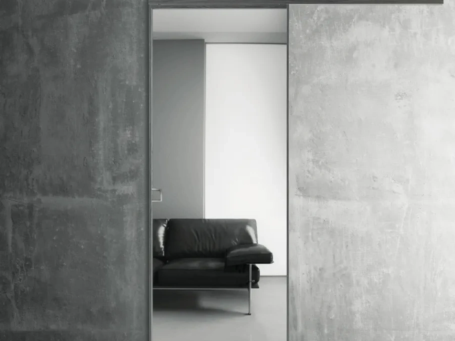 Porta scorrevole per interni Grafite in laminato e vetro di Bertolotto