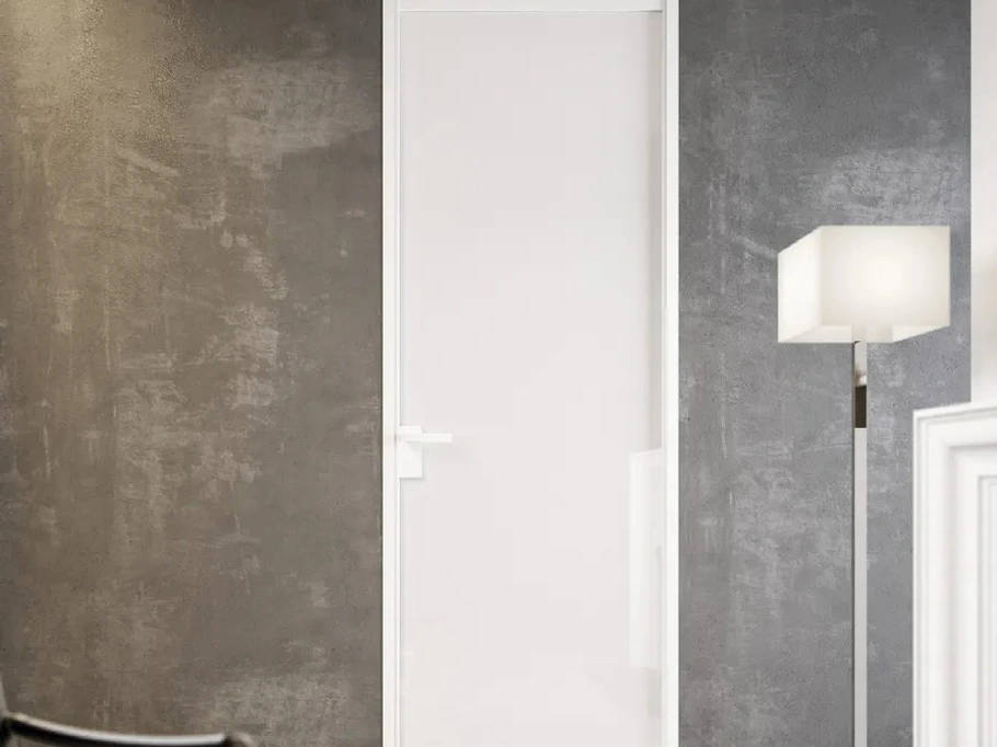 Porta per interni Light Unik Bianco New in cristallo bifacciale di Bertolotto