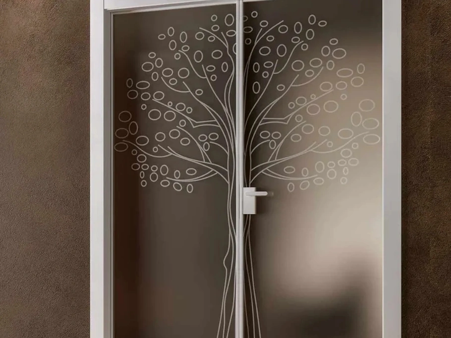 Porta per interni Natura Ulivo in laccato e vetro satinato di Bertolotto