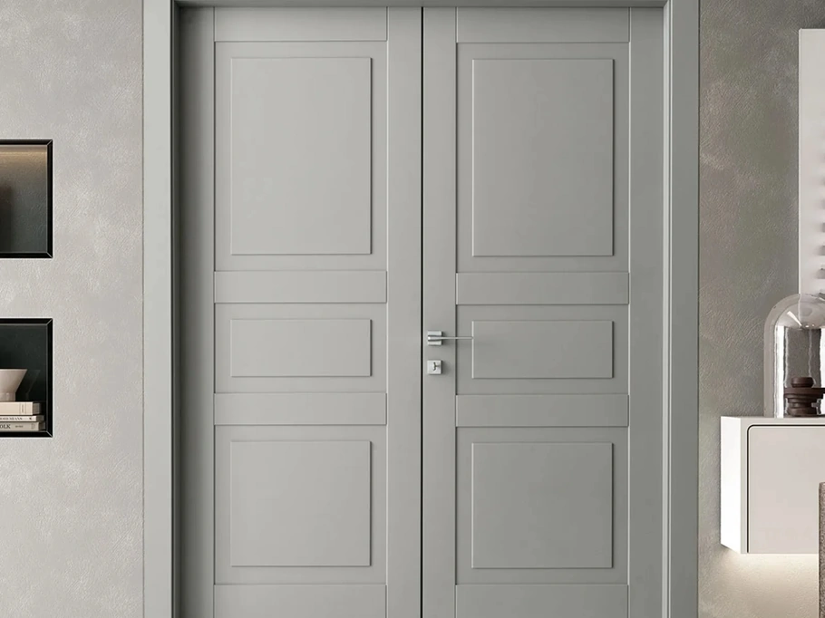 Porta per interni PantoQuadra in laccato Ghiaia di Bertolotto