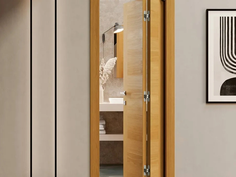 Porta per interni a libro Tranciato in rovere miele di Bertolotto