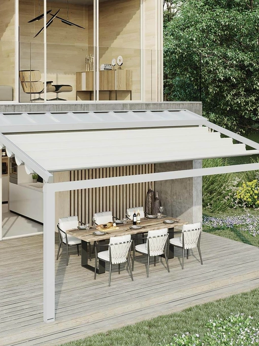 Pergola con telo ad impacchettamento Picnic di Pronema
