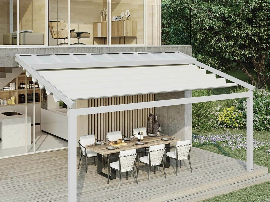 Pergola con telo ad impacchettamento Picnic di Pronema
